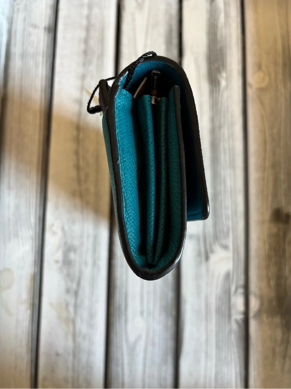 Teal Leather Coach Wallet